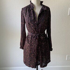Loft Petite Dress Purple Animal Print Size 0P